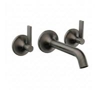 Arko Bathroom Wall Mounted Mixer Tap 3 Hole , Sink Tap, Gunmetal
