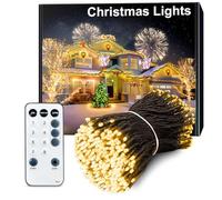 ARKOCHIC 35M Christmas Tree Lights Warmwhite, 300 Led Outdoor Christmas Lights, IP65 Waterproof Fairy Light Plug in, Linkable String Light with 8 Modes/Timer for Outside Indoor Decorations/Garden