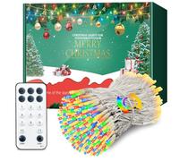 ARKOCHIC 35M Outdoor Christmas Lights, 300 LED Christmas Tree Lights, IP65 Waterproof Fairy Light Plug in, 11 Modes Memory Linkable Cluster Light for Indoor Outside Decorations, Coloured/Warm White