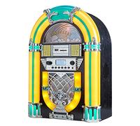 Arkrocket Athena Mini Jukebox/Tabletop CD Player/Bluetooth Speaker/Radio/USB and SD Card Player with Retro LED Lighting System