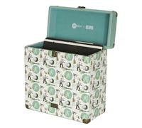 Arkrocket x Elvis Vintage Vinyl Record Storage and Carrying Case, Fits All Standard Records - 33 1/3, 45 and 78 RPM, Holds 30 Albums, Perfect for Your Treasured Collection - Turquoise