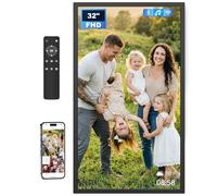 Arktronic 32 Inch Digital Photo Frame, 64 GB, Anti-Glare, Touch-free, WiFi Wall Mount, Frame for Home/Business, 1920x1080 FHD, App Share Email, USB & Micro SD, Remote Control