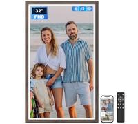 Arktronic Extra Large Digital Picture Frame 32 inch, 1920x1080 FHD IPS WiFi Digital Photo Frame with Remote, 64GB Storage, Auto-Rotate, Instantly Share Photo/Video via Apps/Email, Dark Wood Pattern