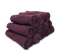 Arkwright Bleach Safe Sr. Salon Towels - (Pack of 12) 100% Ring Spun Cotton Super Soft, Lightweight, Quick Dry, Absorbent Hand Towel for Hotel, Spa, Cosmetology, 16 x 28 in, Eggplant