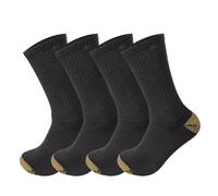 ArkXani Mens Multipack Heavy-Duty Work Socks with Thick Cushioning Reinforced Heel and Toe Stretch Fit and Breathable Comfort Men's Socks Black (3 Pairs)