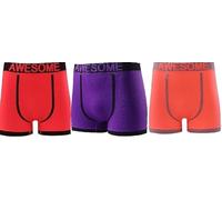 ArkXani Multipack Men’s Seamless Fit Boxer Shorts Soft Everyday Underwear with Stretchy Neon Waistband Handprint Back Design Mens Comfortable Sports Boxers Pack of 3 (Medium ROP)
