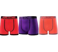 ArkXani Multipack Men’s Seamless Fit Boxer Shorts Soft Everyday Underwear with Stretchy Neon Waistband Handprint Back Design Mens Comfortable Sports Boxers Pack of 3 (X Large ROP)