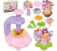 Arkyomi DIY Flower Bouquet Kit for Kids, Art Craft Kit, Fabric Flower Making Kit for Kids, Educational Christmas Birthday Gifts for Ages 3 4 5 6 7 8 Year Old Girls