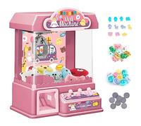 Arkyomi Mini Claw Machine, Arcade Game with Stuff, Electric Candy Grabber Machine With Light Music, Mini Vending Machine Toys With 10 Coins 10 Dolls 10 Capsule Gift for Kids