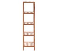 ARLA 5 Tier Walnut Wood Bathroom Shelf Unit Premier Housewares Natural One Size
