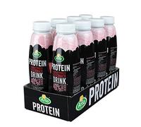 Arla Protein Drink with strawberry-raspberry flavor, 8 x 480 ml - raspberry-strawberry drink low-fat with 40% less sugar and 25 g protein