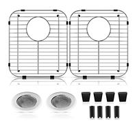 ARLBA 2 Pack 304 Stainless Steel Sink Protectors for Kitchen Sink with Rear Drain Hole,13.2"x11.5"x1.25" Kitchen Sink Grid Universal,Sink Grate Sink Rack for Bottom of Sink with 2Pack Sink Strainers