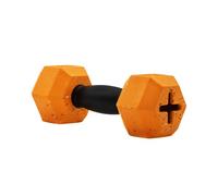 Arlee Home Fashions Nike Max Fusion Dumbbell Dog Chew Toy - Hi-Visibility Interactive Treat Dispenser, Tough Natural Rubber for Small Breeds, Made with Nike Grind, Orange, Small