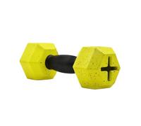Arlee Home Fashions Nike Max Fusion Dumbbell Dog Chew Toy - Hi-Visibility Interactive Treat Dispenser, Tough Natural Rubber for Large Breeds, Made with Nike Grind, Yellow, Large