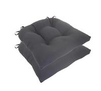 Arlee Micro Fiber Chair Pad with Tie Backs (Set of 2), Black