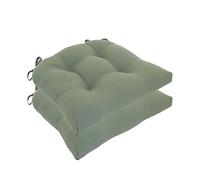 Arlee Micro Fiber Chair Pad with Tie Backs (Set of 2), Olive