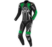 Arlen Ness Conquest One Piece Motorcycle Leather Suit, black-green, size 52 for Men