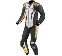 Arlen Ness Race-X Two Piece Motorcycle Leather Suit, black/white/gold, size 48