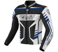 Arlen Ness Rapida 2 Motorcycle Leather Jacket, black-white-blue, size 48 for Men