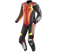 Arlen Ness Sugello 2 One Piece Motorcycle Leather Suit, black-red-yellow, size 52 for Men