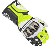 Arlen Ness Sugello Motorcycle Gloves, black/white/yellow, size S