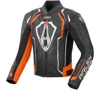 Arlen Ness Track Motorcycle Leather Jacket, black/orange, size 48
