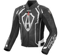 Arlen Ness Track Motorcycle Leather Jacket, black/white, size 48