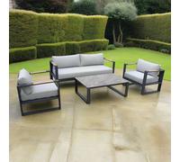 Arles Garden Sofa Set by Croft - 4 Seats Grey Cushions
