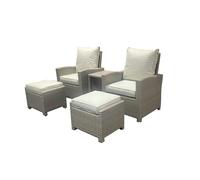 Arles Rattan Garden Relaxer Set by Croft - 2 Seats Light Grey
