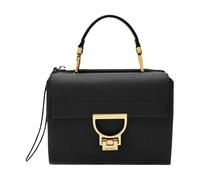 Black Leather Shoulder Bag with Gold Logo - female - Coccinelle - Handbags - Black - ONE SIZE - Bags ONE SIZE