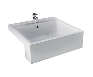 Arley Rak Nova 46Cm Semi Recessed Wash Basin 1 Tap Hole Square Alpine White