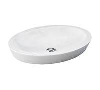Arley Rak Resort Oval Countertop Wash Basin Bathroom Ceramic 580mm White (Basin Only)