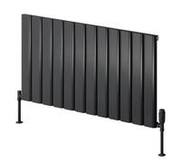 Arley Reina Flat Single Contemporary Electric Dual Fuel Horizontal Radiator 600 X 810mm Anthracite Finish Durable Mild Steel 3044 Btu