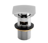Arley Slotted Klik Klak Square Quick Push Top Wash Basin Waste Brass Chrome