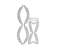 Arleysh 3D Lace Bow Metal Cutting Dies - Intricate Eyelet Scalloped Bowknot Die Cuts - Carbon Steel Layered Ribbon Template for Gift Wrapping, Hair Accessories & Card Decoration