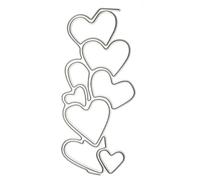 Arleysh Slimline Floating Heart Cluster Metal Cutting Dies - Intertwined Hearts Border Die Cuts - Carbon Steel Love Outlines for Inlaid Paper Crafting, Wedding Cards & Scrapbook Side Borders