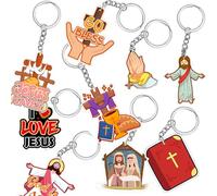 Arlicy Christian Keychain Cross Religious Bible Scripture Church Keychains 18Pcs Jesus Key Chains Bible Verse Religious Inspirational Key Ring for Coworkers Religiou Inspirational Gifts 18 Pcs