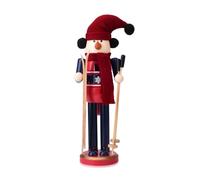 ArlinaL Christmas Nutcracker Figures 12 Inch Wooden Snowman Nutcracker with Skis, Nutcracker Xmas Decor Tabletop Shelves Decorations