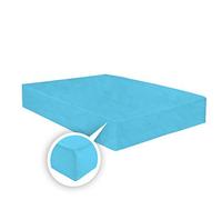 ARLINENS 100% Brushed Cotton Flannel Fitted Sheet 25cm Warm & Cosy Thermal Fitted Sheet available in 7 colours (LT Blue, Super king)