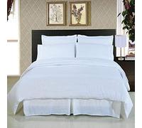 ARLINENS 100% Egyptian Cotton T200 Duvet Cover with Pillowcases Bedding Set and sizes (White, Super King)