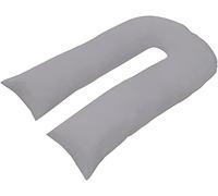 ARLINENS 12ft Long U Shaped Full Body & Back Support Pillow Extra Fill With Hollow Fiber-Soft Relieve Pain Pregnancy & Leg Support Pillow with Free Pillowcase (Silver)