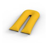 ARLINENS 12ft Long U Shaped Full Body & Back Support Pillow Extra Fill With Hollow Fiber-Soft Relieve Pain Pregnancy & Leg Support Pillow with Free Pillowcase (Mustard)