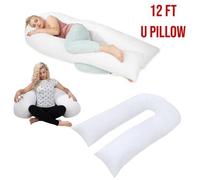 ARLinens 12Ft U Shape Pillow Full Body Support Multi Purpose Use Maternity Pregnency Orthopeadic Big U Pillow
