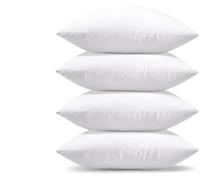 ARLINENS 4 Pack Cushion Pads 50cm x 50cm White Polyester Square Cushions - Fillers Inserts Scatters Sofa Throw Couch Extra thick Cushions Hypoallergenic Bounce Back Cushion Pads (20x20 (50x50cm))