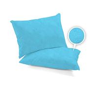 ARLINENS 4PC Flannelette Sheet Set 100% Brushed Cotton soft Warm Luxury Bed Sheet Set Includes Fitted Sheet, Flat Sheet and 2x Matching Pillowcases - in 7 Colours Choice (Pair of Pillowcase, LT Blue)