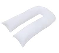 ARLINENS 9ft/12ft U Shaped Pillowcase Cover Pregnancy Maternity Nursing Full Body Ultimate Back Support Pillowcase Cover in white cream & silver colors (White, 12ft Case Only)
