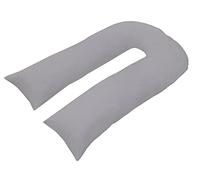 ARLINENS 9ft/12ft U Shaped Pillowcase Cover Pregnancy Maternity Nursing Full Body Ultimate Back Support Pillowcase Cover in white cream & silver colors (Silver, 9ft Case Only)