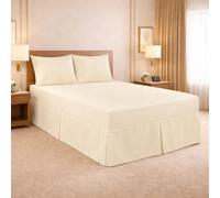 Arlinens Base valance Sheet New Plain Dyed Poly Cotton Sheet Size Single Colour Cream