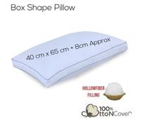 ARLinens Box Pillows Hollowfibre Filled Cotton Cover Gusseted Box Plum Bed Pillows 8Cm Thick