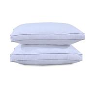 ARLINENS Box Pillows Soft Hotel Quality Hollow Fiber Filled Bed Pillows with Stitched Edging 100% Cotton Cover For Neck Back Stomach & Side Sleepers (2, 48 x 74cm)